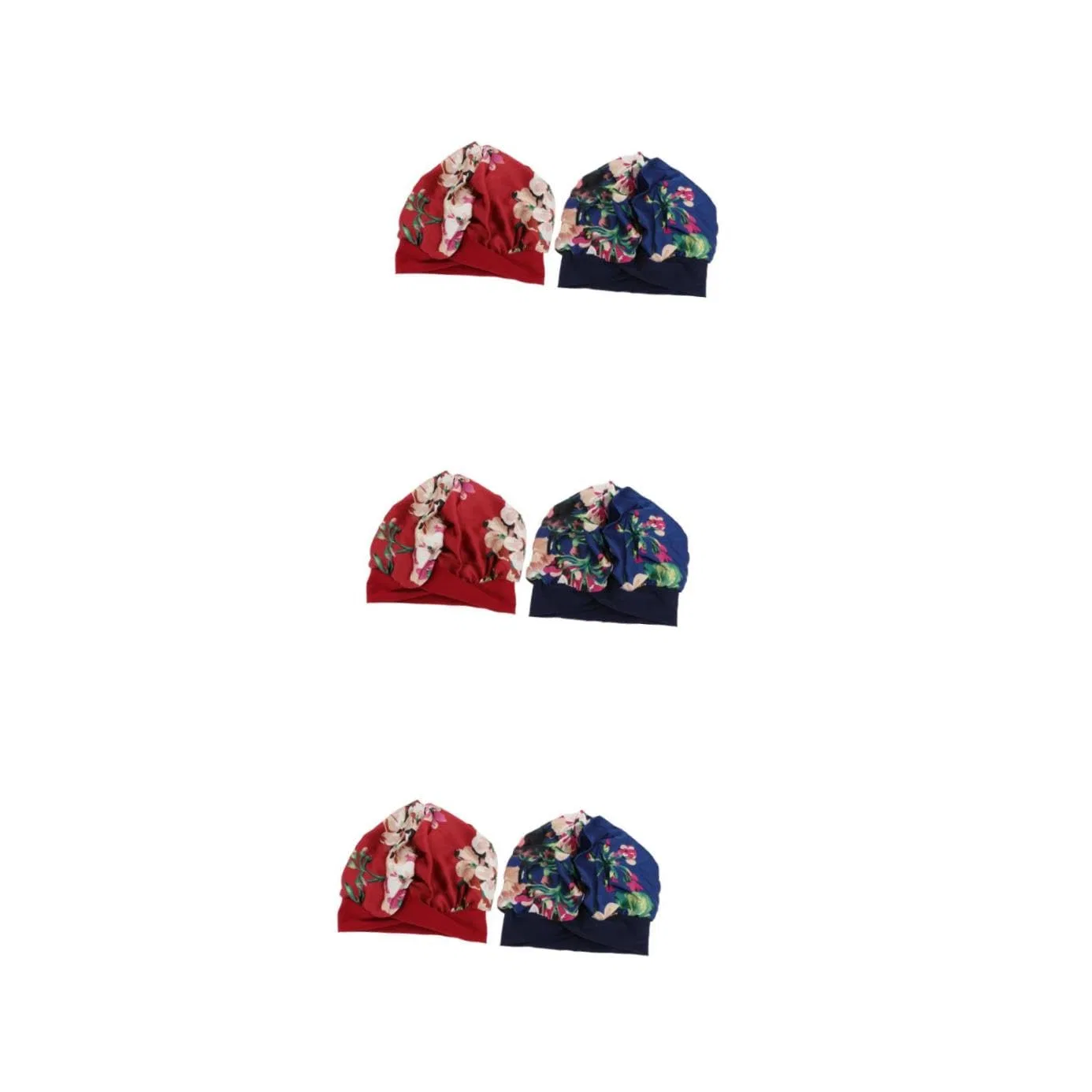 Шапочка для душа 6 шт, Healeved, Набор, 35x24x1.5 см, Weinrot Und Royalblau