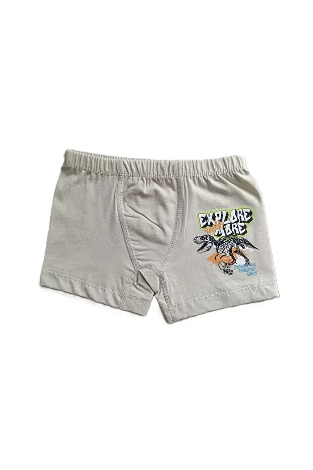 Детские боксеры для мальчиков с принтом Adn Kids, Navy Blue - Cream — фото 2