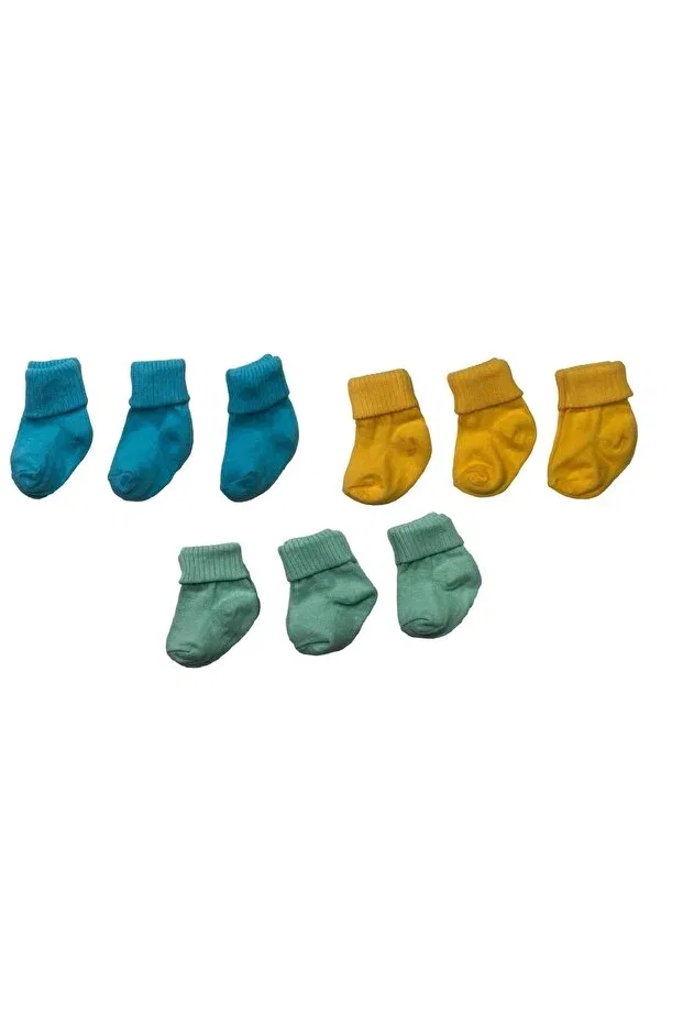 Детские носки для новорожденных хлопковые длинные Neocotton, Turquoise Mint Yellow