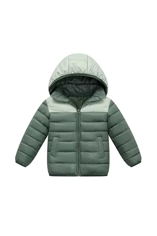 Детский зимнее пуховик для девочек с капюшоном Melisam.Msg, Green