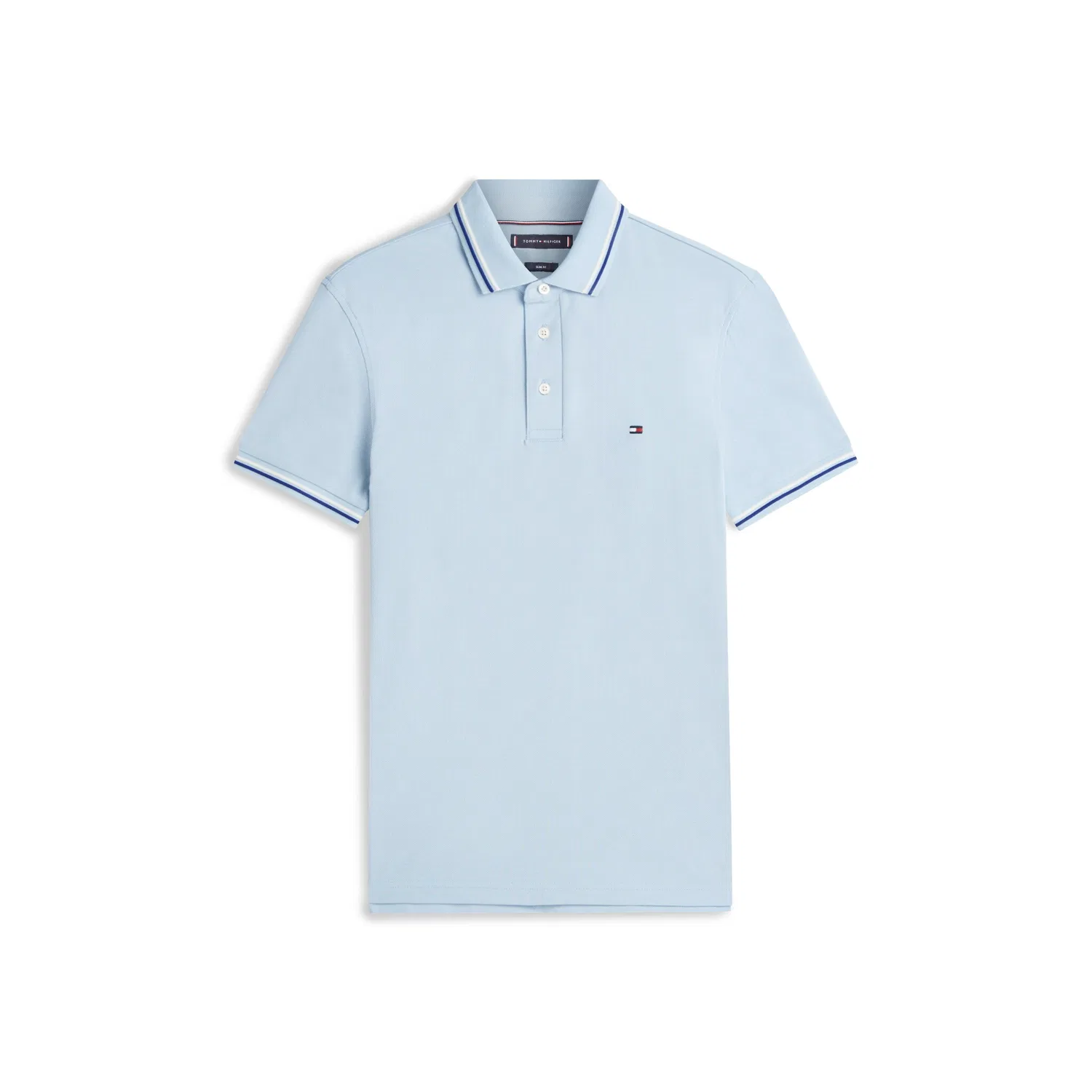 Мужское короткое поло Slim Fit Tommy Hilfiger, Well Water — фото 4