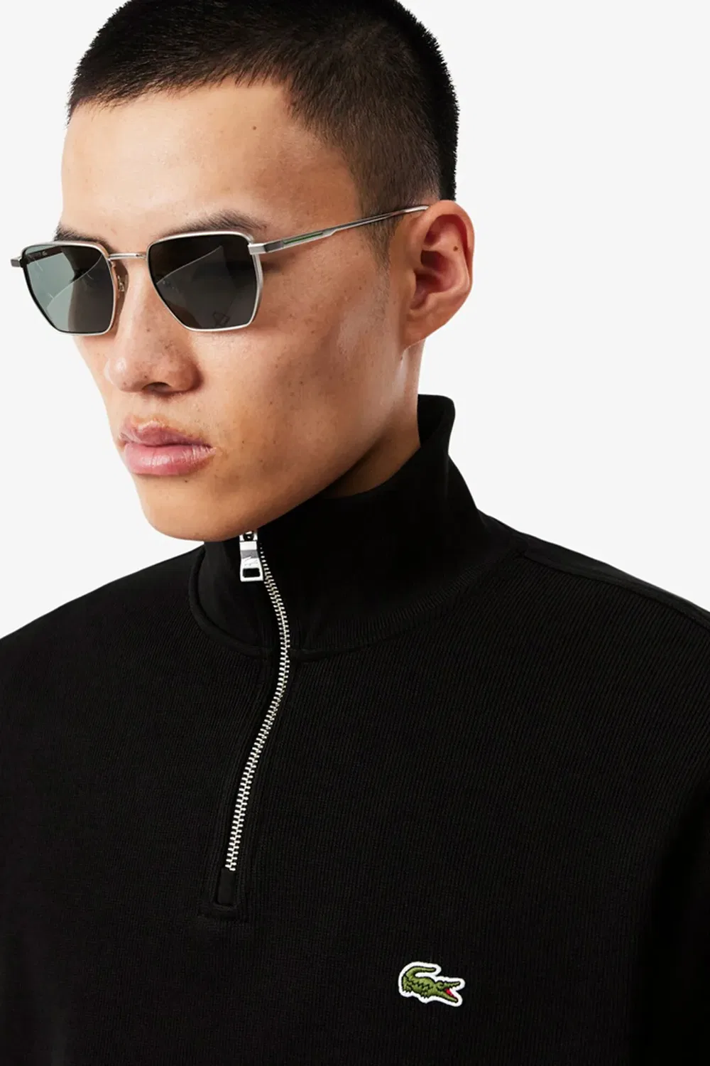 Свитшот с четвертью молнией Lacoste, Black — фото 4