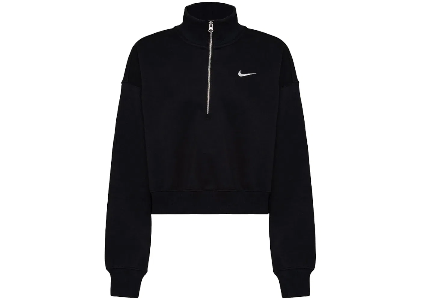 Женский свитшот оверсайз с молнией Nike Phoenix Fleece, Black/Sail