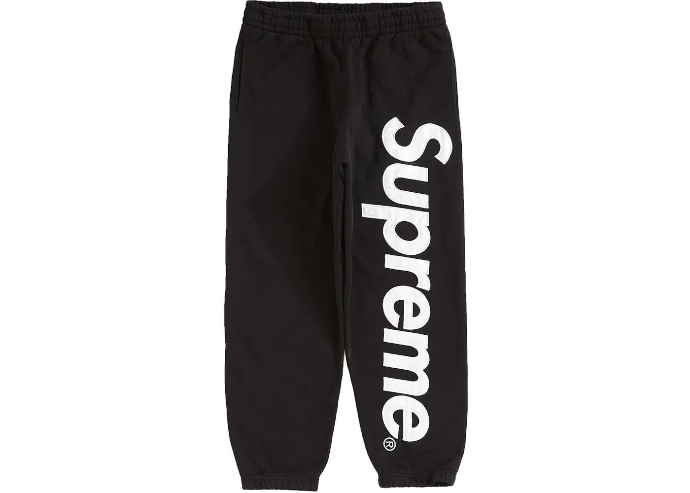 Мужские спортивные штаны с сатиновой аппликацией Supreme Sweatpant, Black