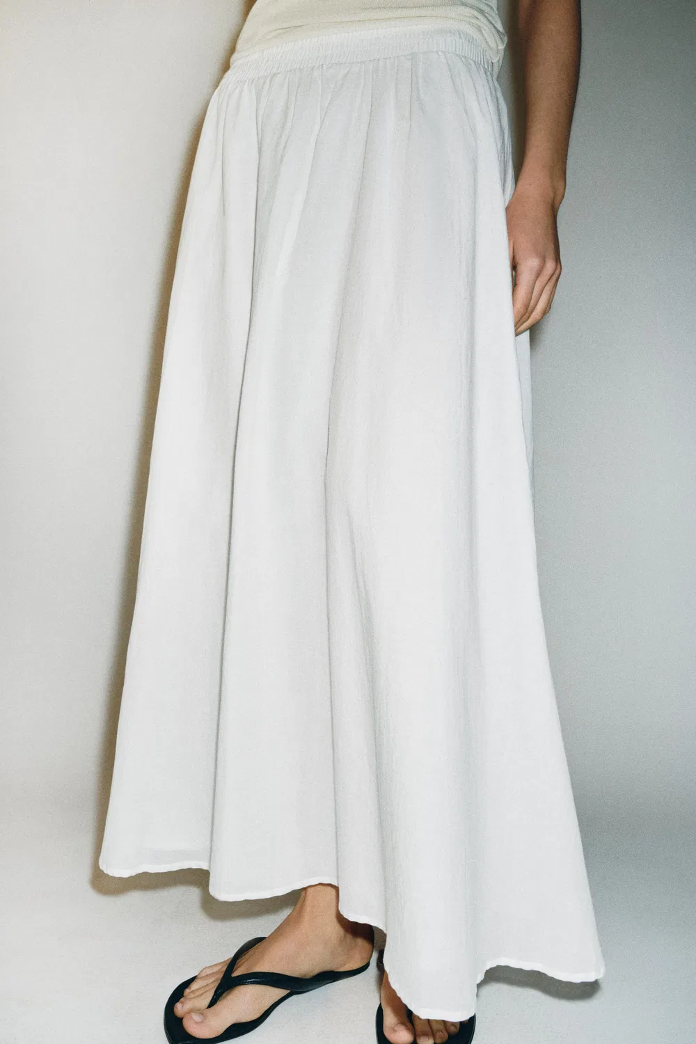 Многослойная юбка миди ZARA, White — фото 2