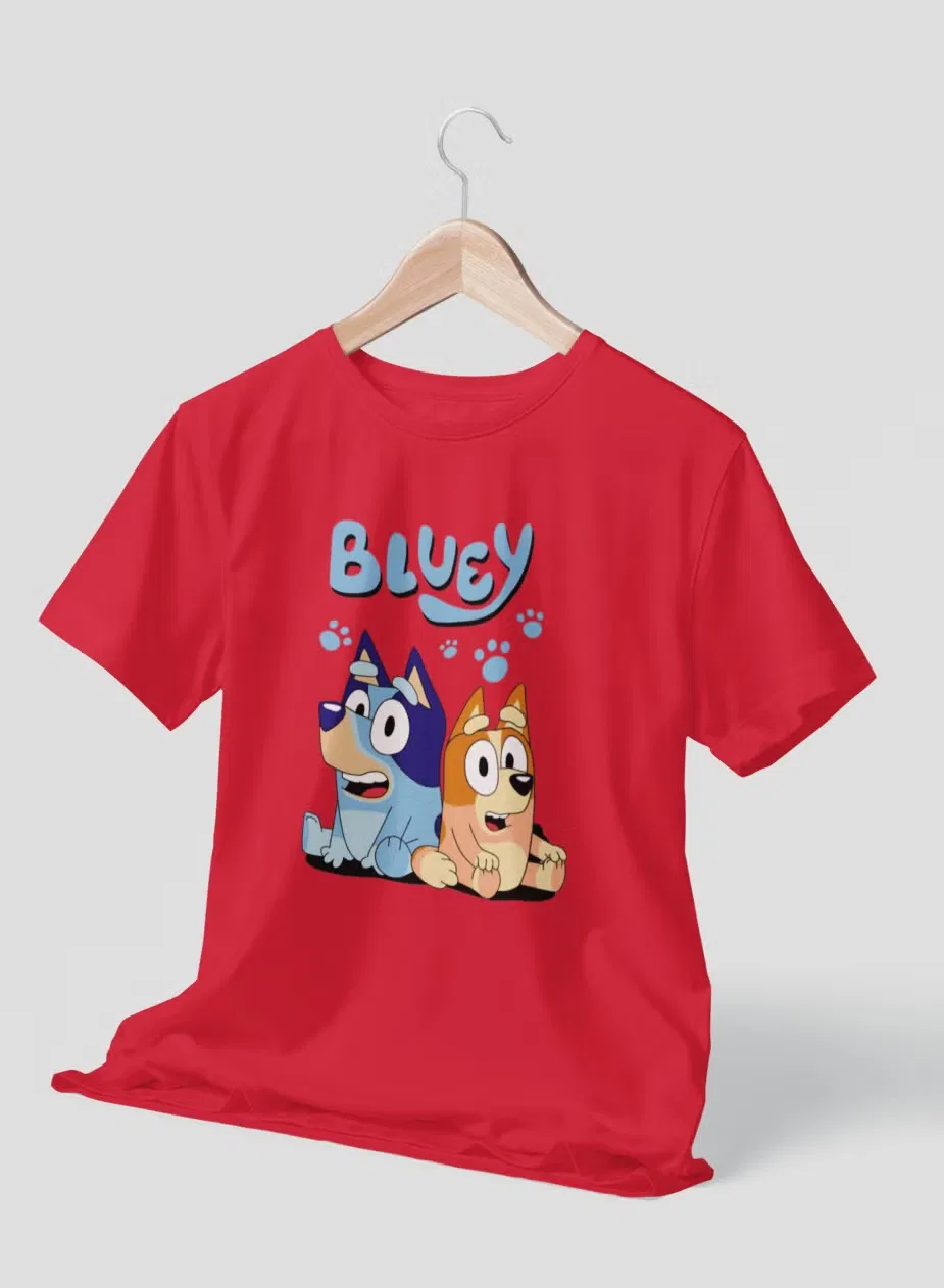 Футболка с принтом Bluey Zoom, красный