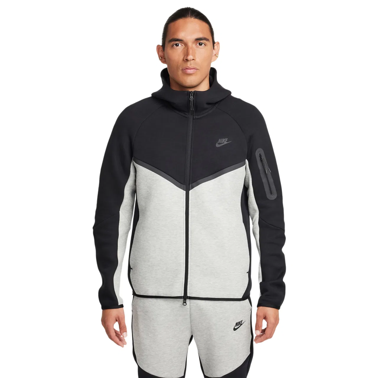 Мужское худи Nike Tech Fleece Full-Zip Windrunner, черный/серый