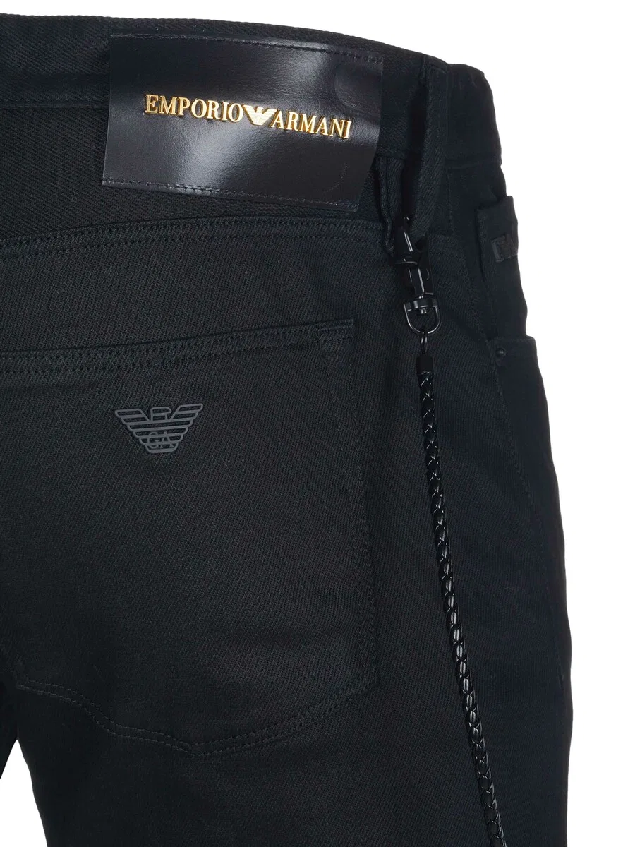 Джинсы Emporio Armani Regular, черные — фото 4