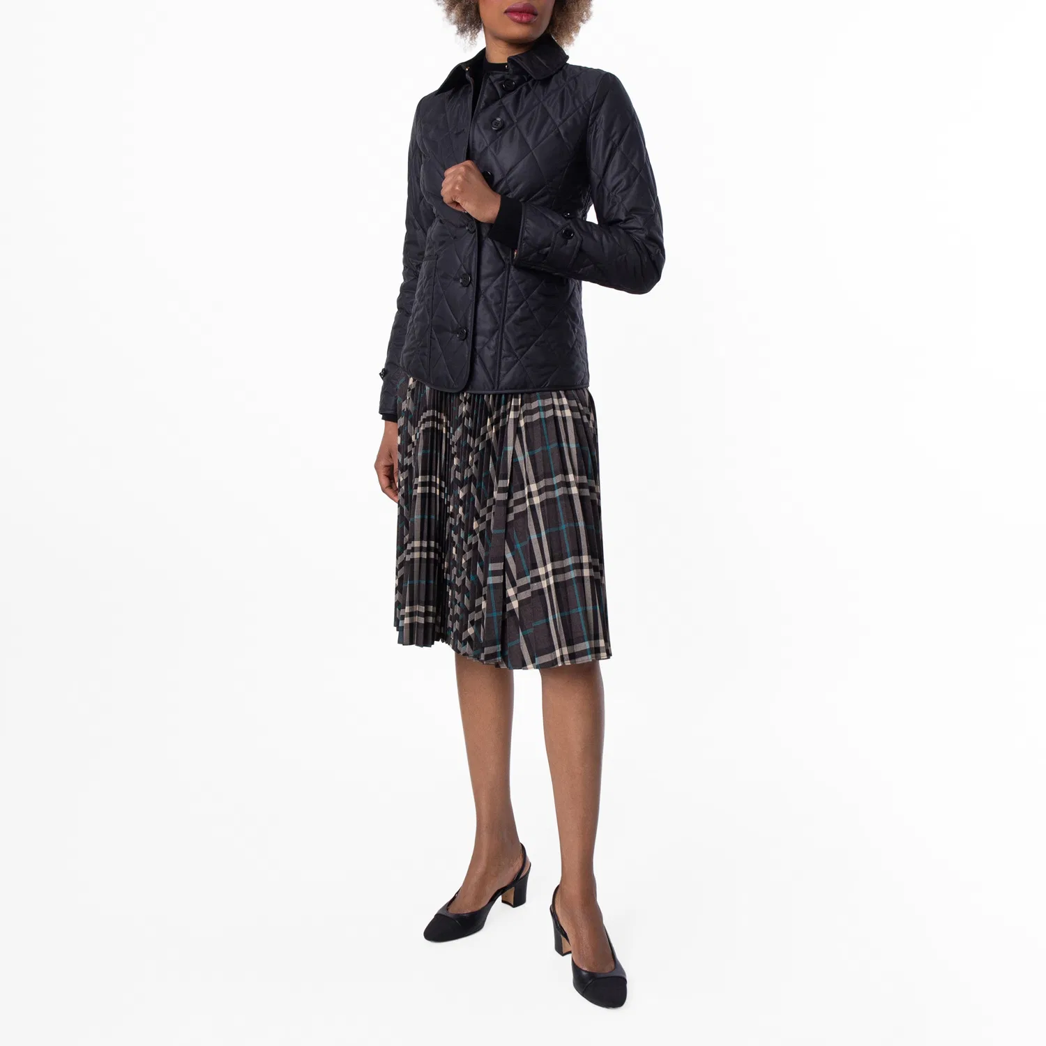Женский стеганый жакет Fernleigh Quilted Diamond Burberry, Black — фото 4