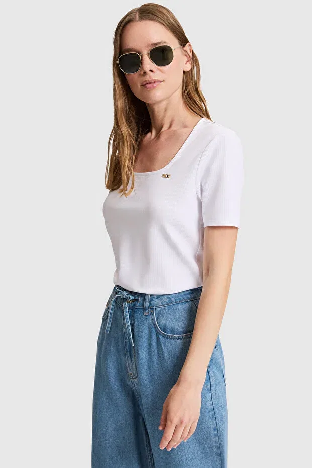 Женская футболка с квадратным вырезом U.S. Polo Assn., White