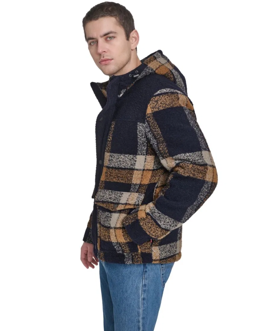 Куртка с капюшоном из шерстяной смеси в клетку Levi's, Caramel Navy Plaid — фото 2