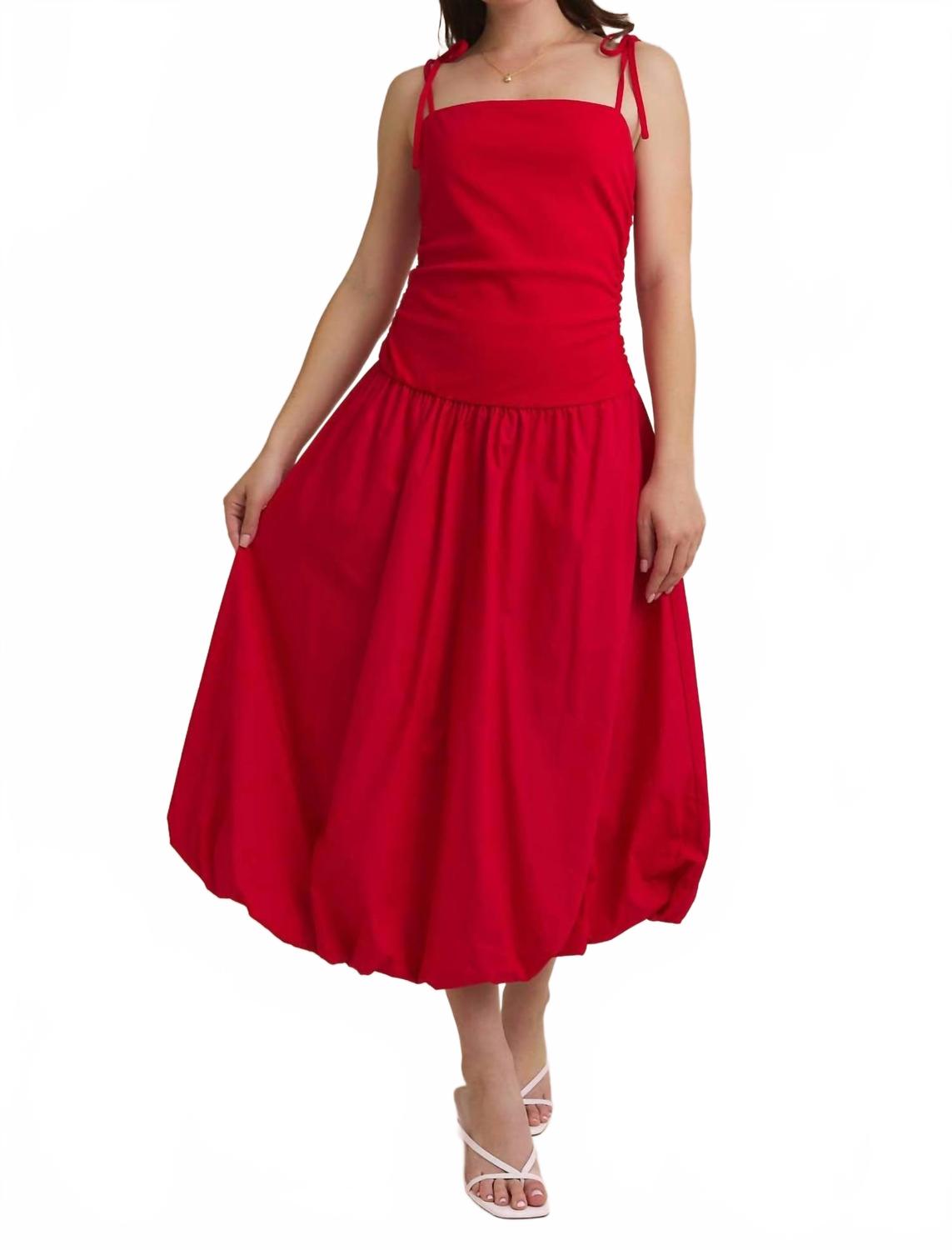 

GILLI Платье-миди без рукавов с заниженной талией и пышным подолом, красное