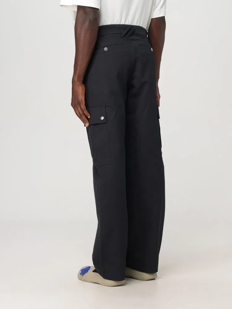 Брюки карго из хлопкового микса Cotton-Blend Cargo Trousers Burberry, Black — фото 2