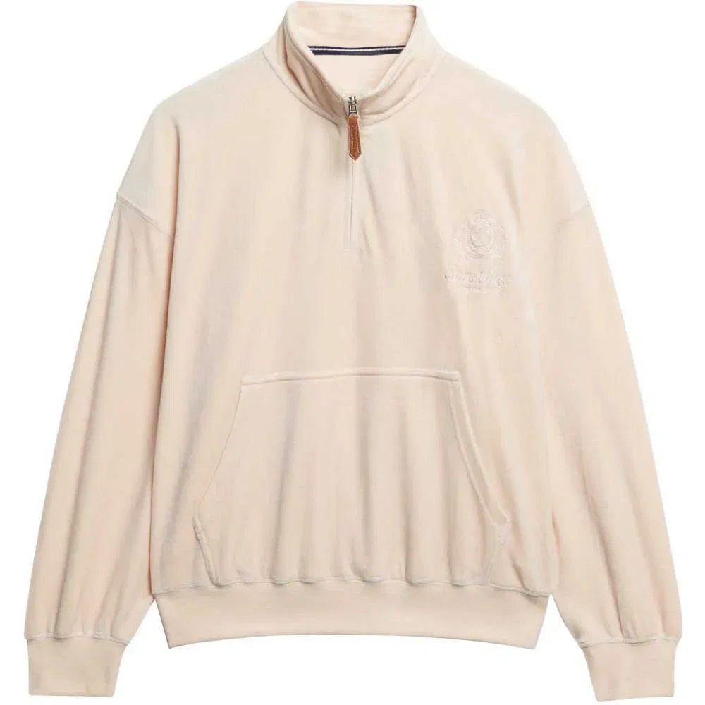 Женский свитшот с полузастежкой-молнией Country Club Velour Superdry, Pink — фото 3