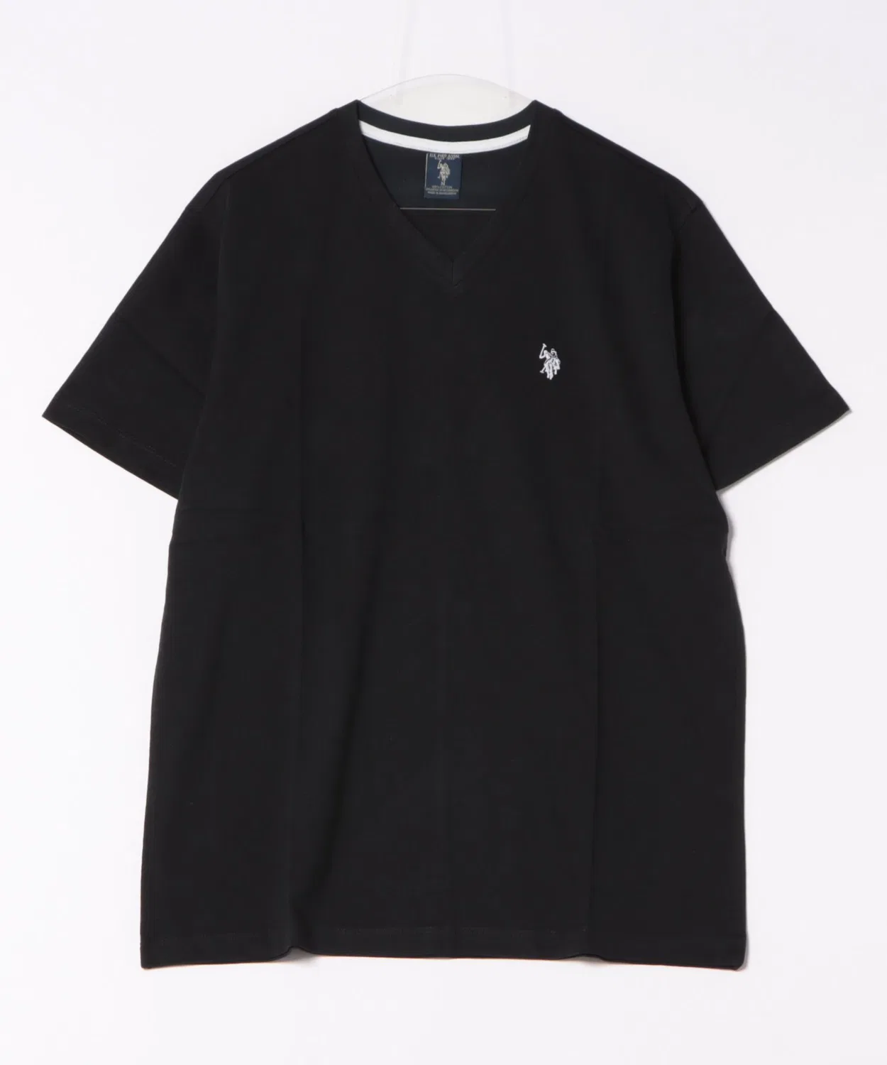 Мужская футболка с V-образным вырезом Cotton U.S. POLO ASSN., Black