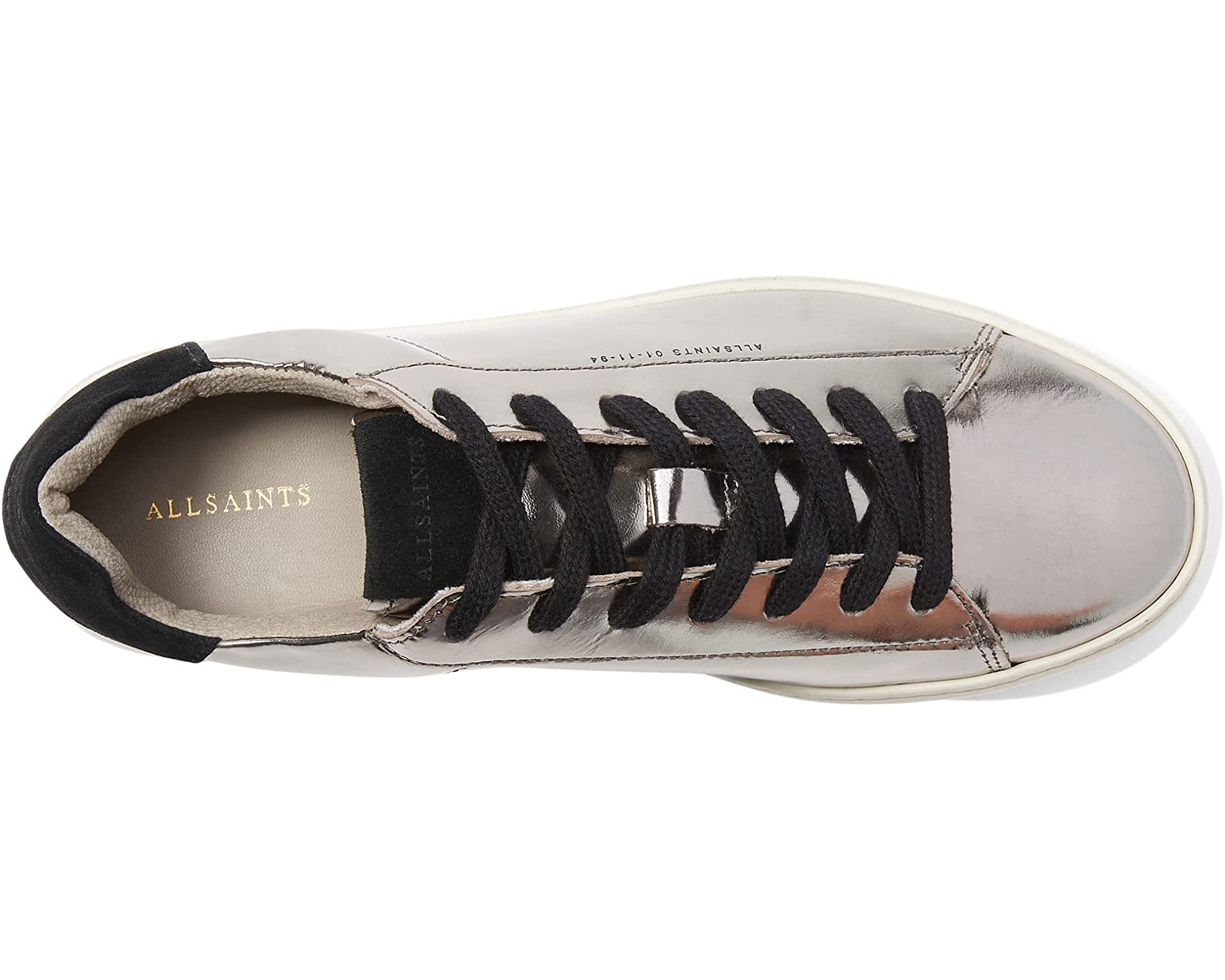 Кроссовки Shana Metallic Sneaker AllSaints, серебро - фото