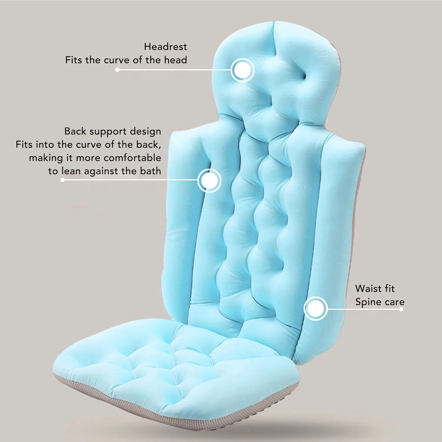 Ванная подушка для всего тела Memory Foam Gucagle, 90 см, Синий — фото 4