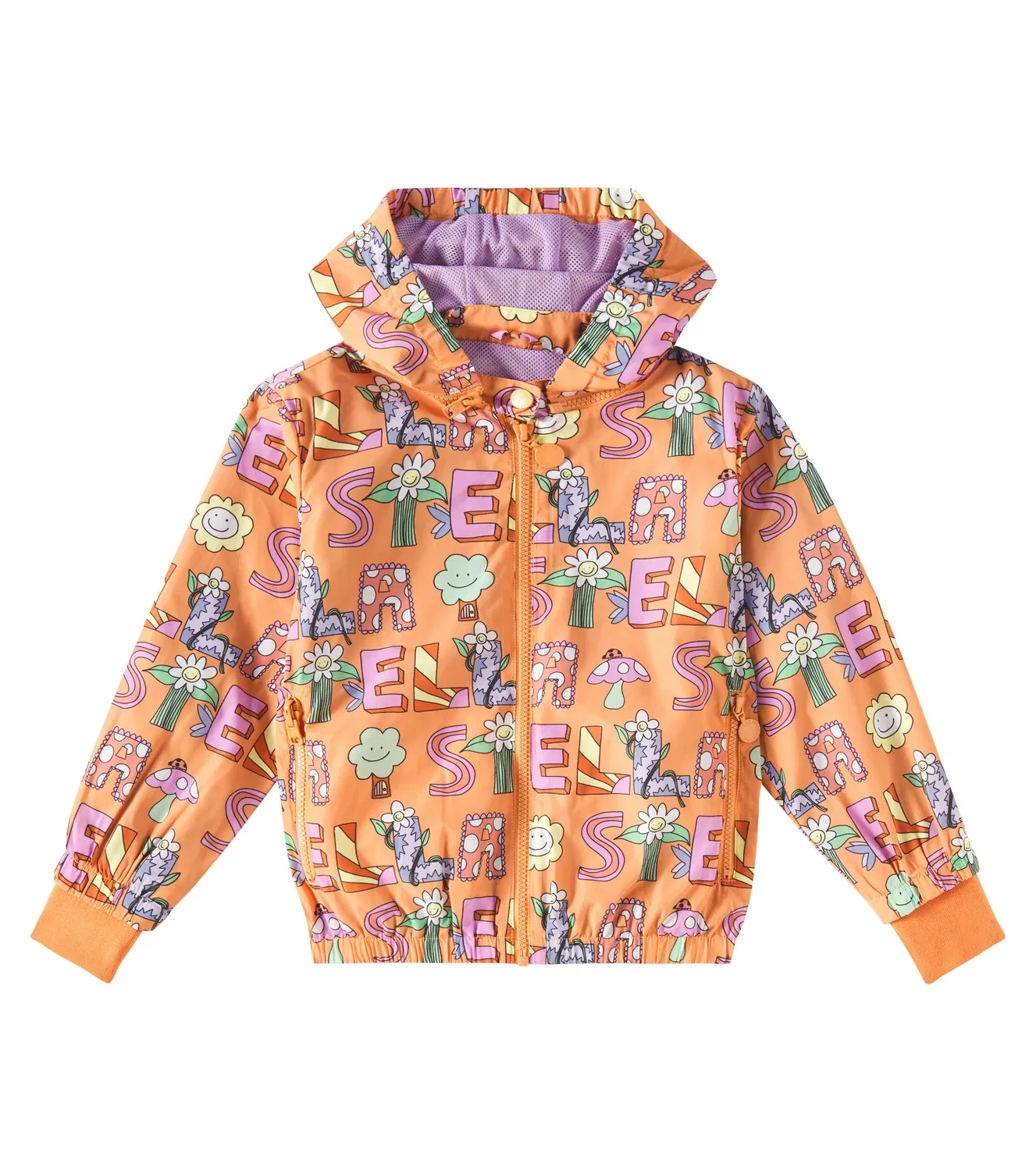 Легкая куртка с принтом Stella Mccartney Kids, оранжевый