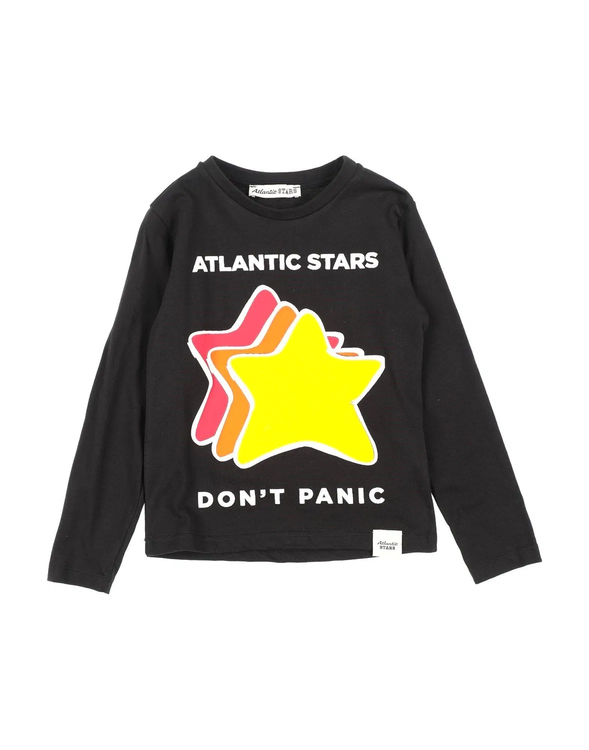 Детская футболка с длинным рукавом с логотипом Atlantic Stars, черный