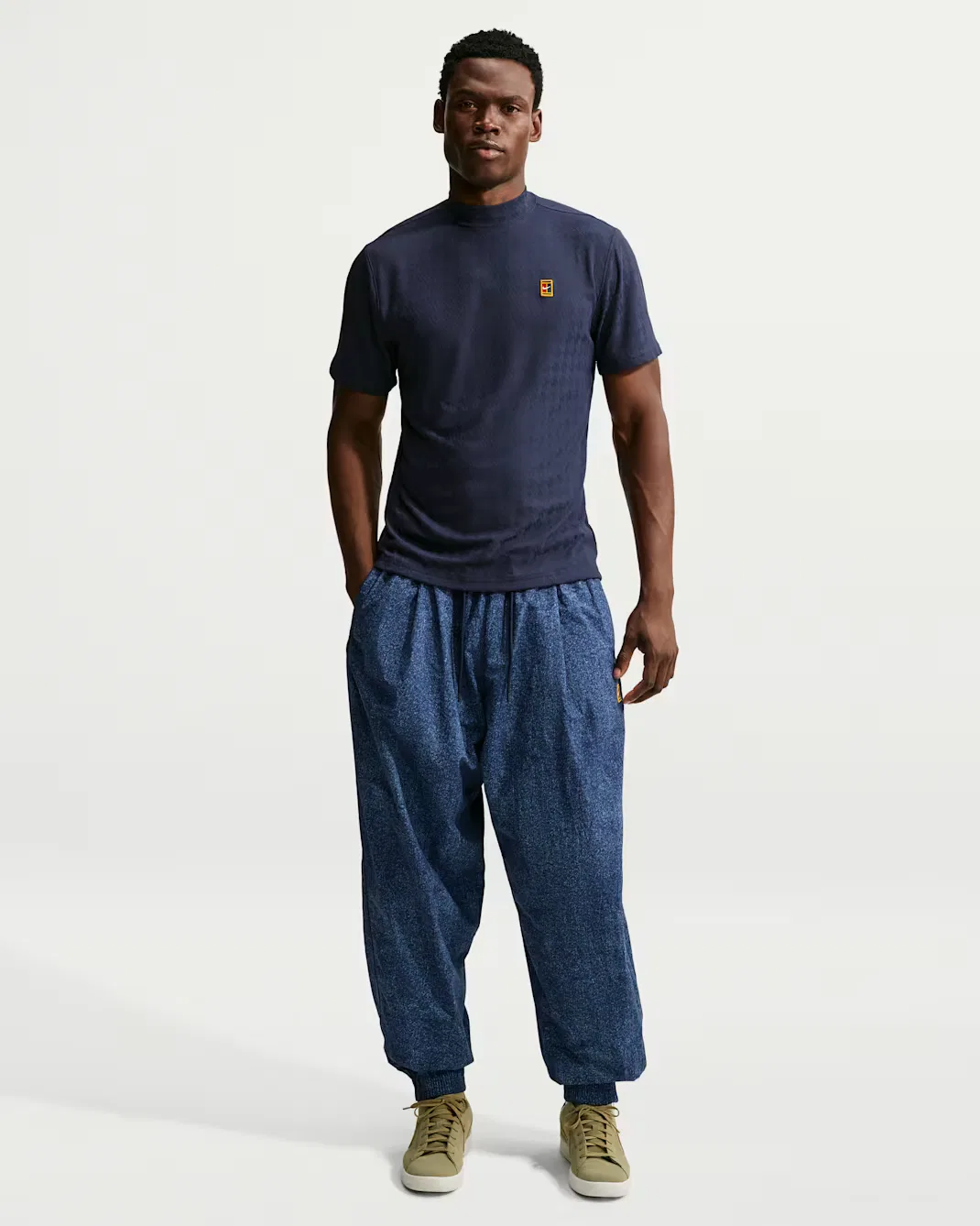 Мужская футболка Aero-FIT с высоким воротником Nike Club Rules, Obsidian/Obsidian — фото 4