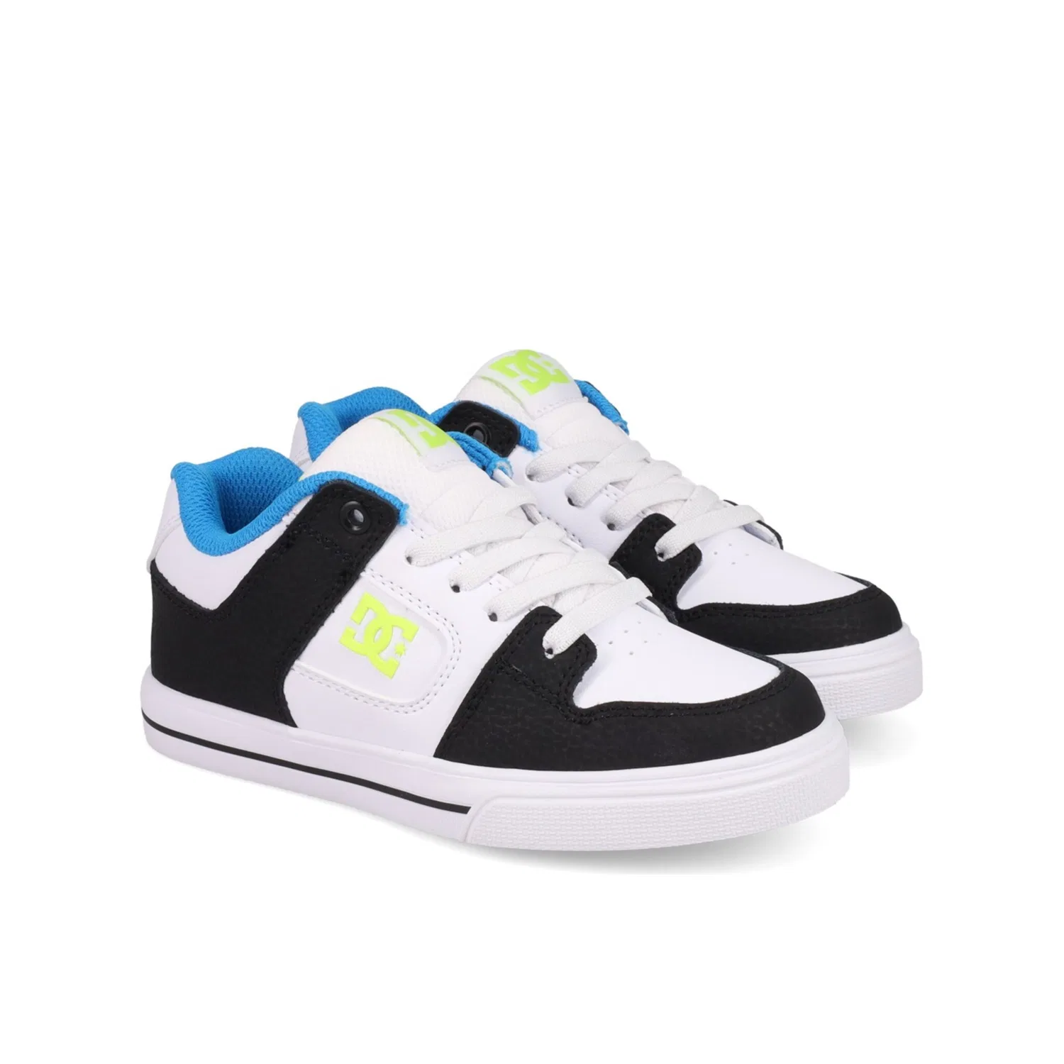 Детские кроссовки с эластичными шнурками DC Shoes, Black/Blue/Lime