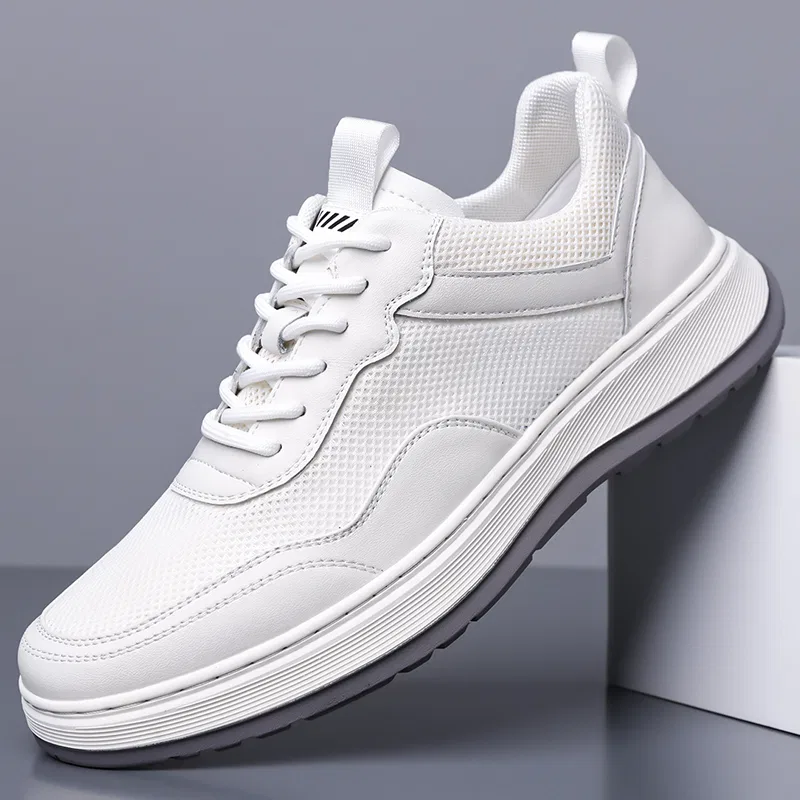 Детские кроссовки для скейтбординга с сетчатым верхом VENICEW, White Mesh — фото 3