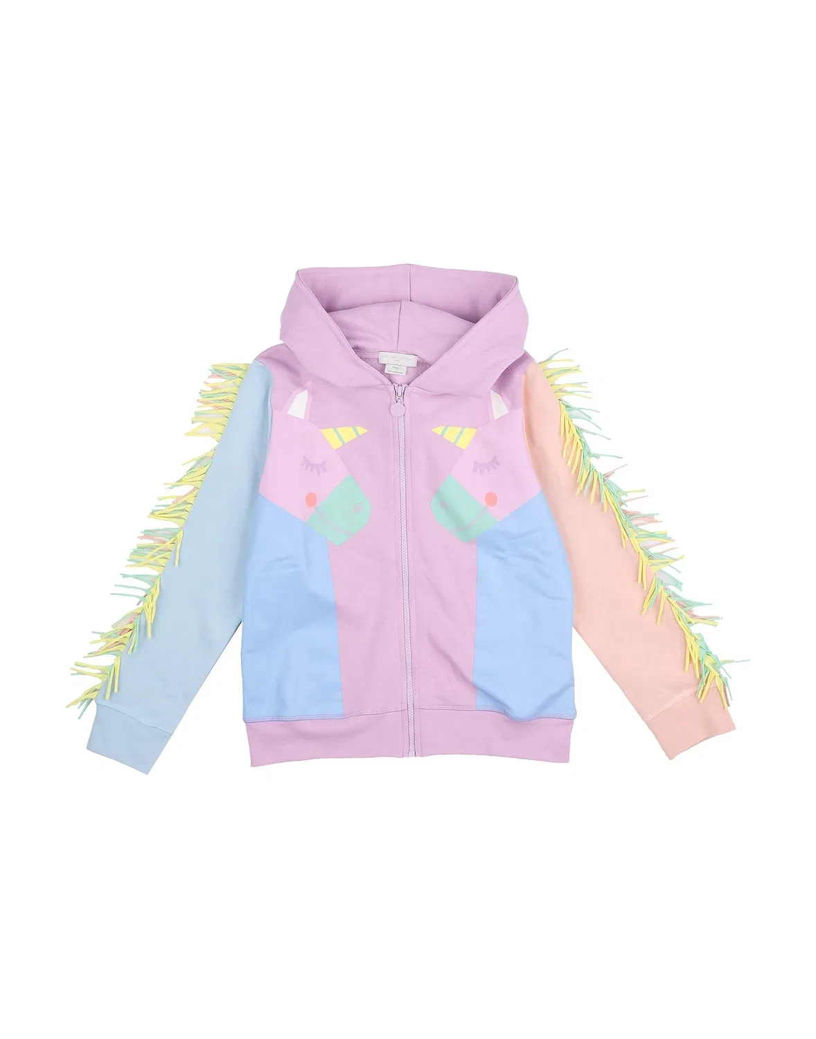 Детский свитшот для девочек с принтом Fringes Stella Mccartney Kids, сиреневый