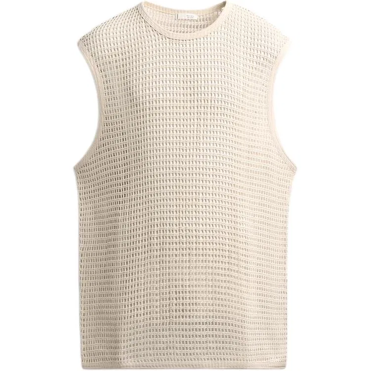 Мужская майка без рукавов с круглым вырезом Raw White ZARA, White