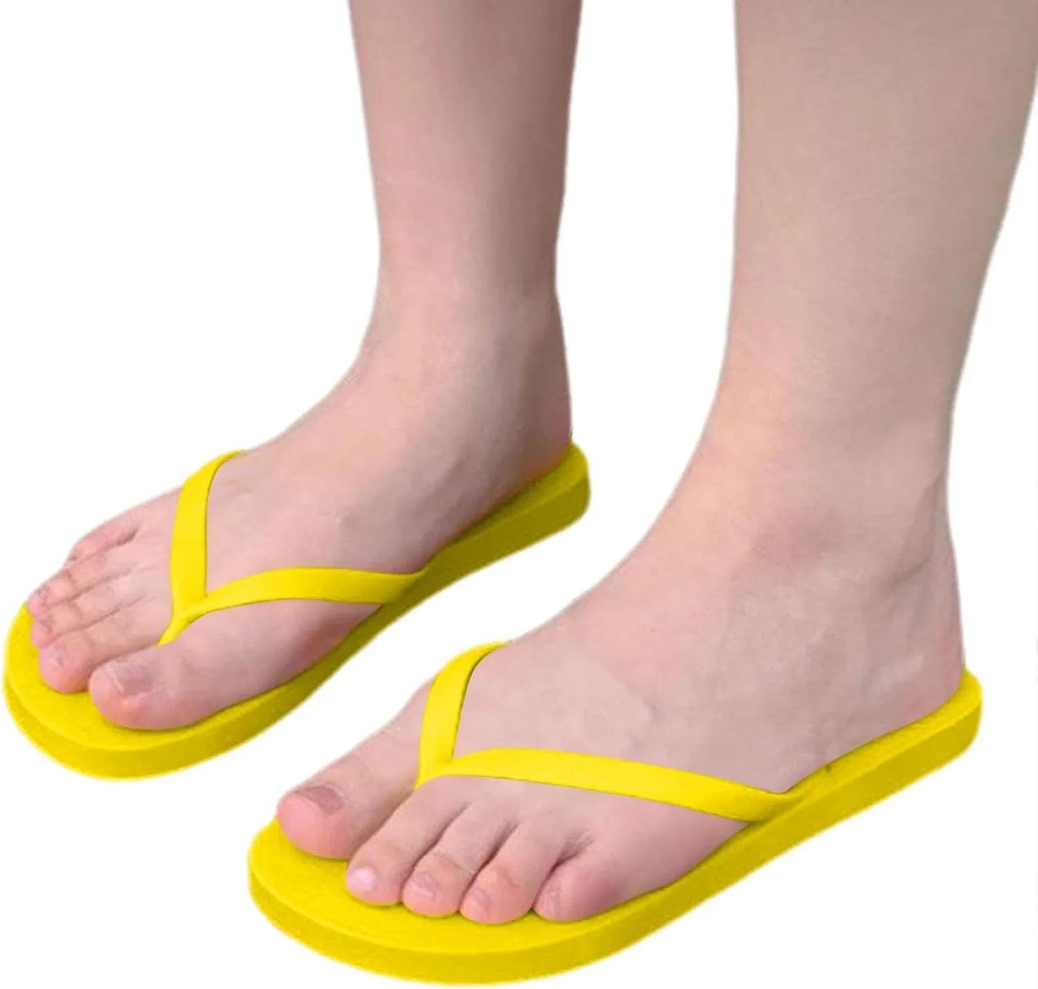 Elegante Badelatschen Damen Herren Dicke Sohle Dünne Riemen Вьетнамки Sommer Strand Meer Pool Schuhe Thong Sandalen Bequeme Zehentrenner Dusche Badeschlappen Weiche Sport Schwimmen Reisen Schlappen Generic, Gelb — фото 2
