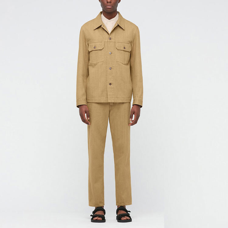 Мужская хлопковая куртка Uniqlo U Collection, 32 бежевый — фото 3
