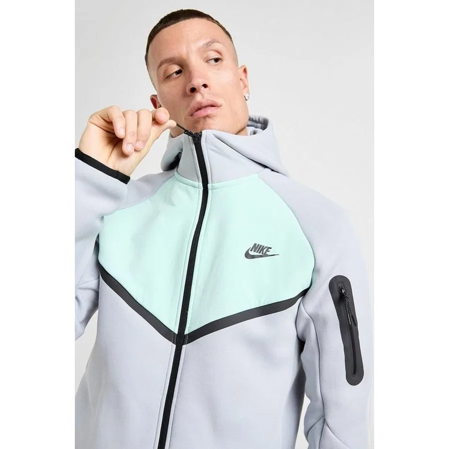 Свитшот мужской с капюшоном Tech Fleece Mix Full Zip Windrunner Hoodie Nike, Зеленый