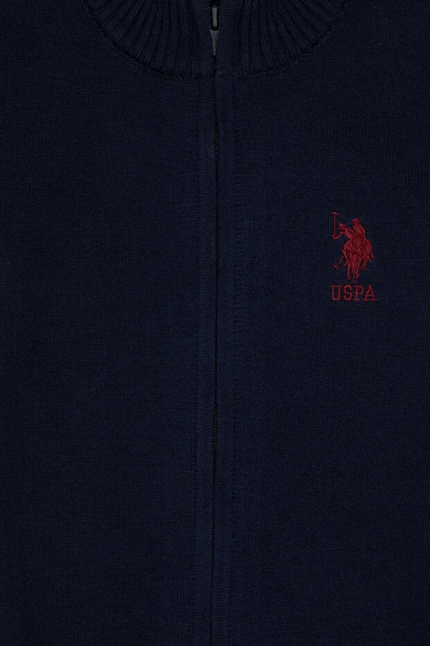 Детский кардиган на молнии с длинным рукавом U.S. Polo Assn., Navy Blue — фото 3