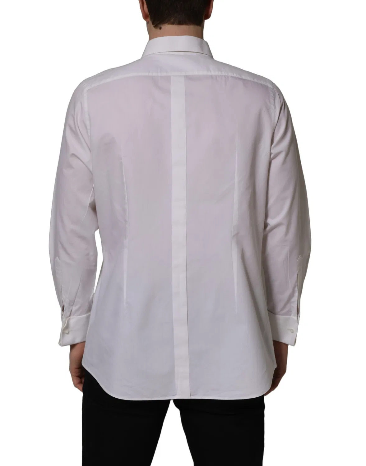 Мужская рубашка с длинным рукавом White Bib Cotton Poplin Dress Formal Shirt Dolce & Gabbana, White