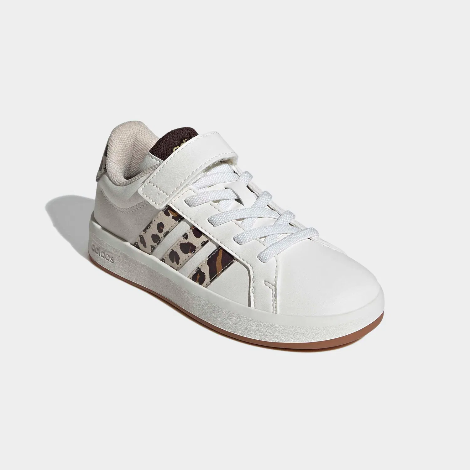 Детские кроссовки с липучкой Grand Court 3.0 EL C Adidas Sportswear, Core White/Crystal Linen/Aurora Coffee