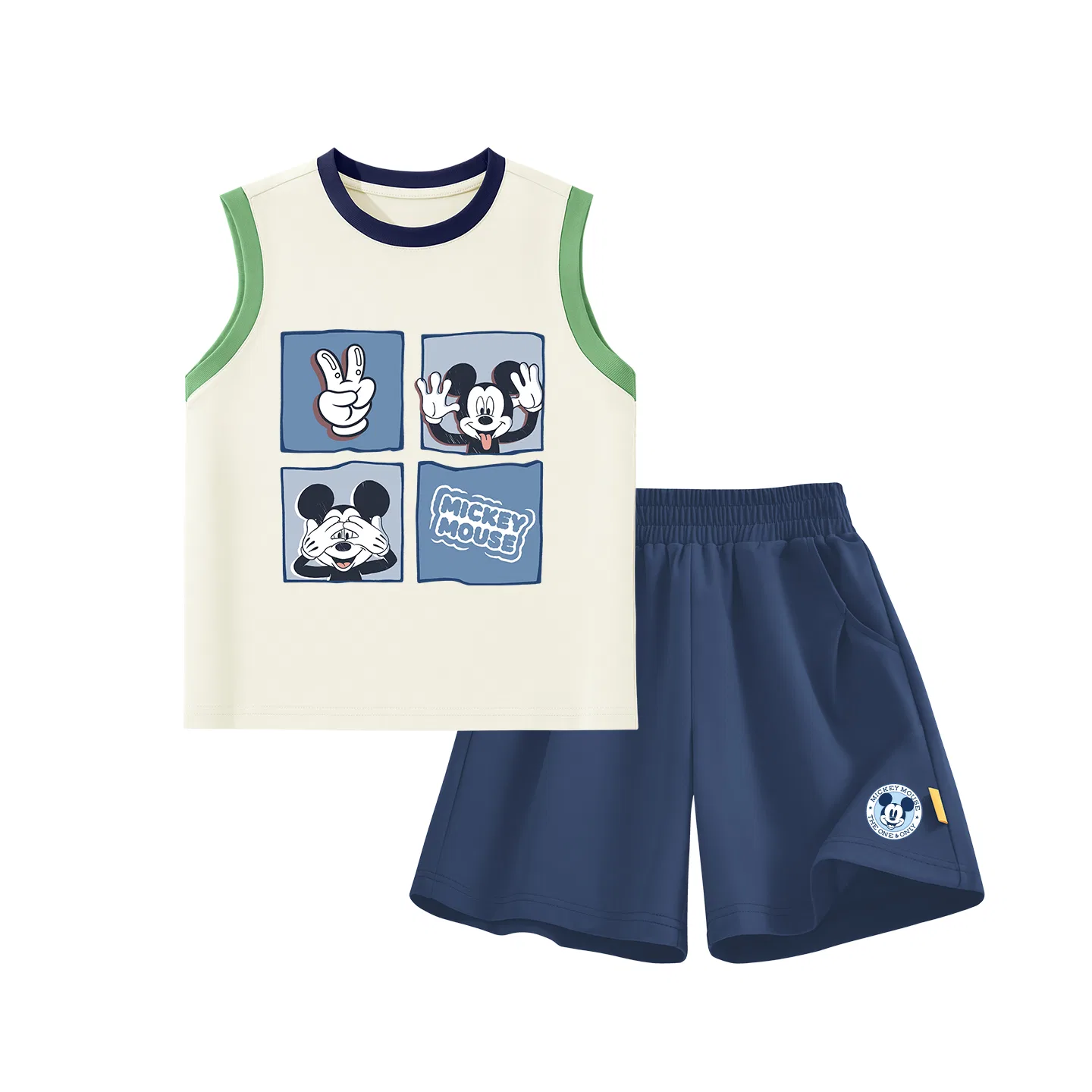 Детский спортивный костюм Crew Neck Stretch, Disney, Di Square Block Blue White