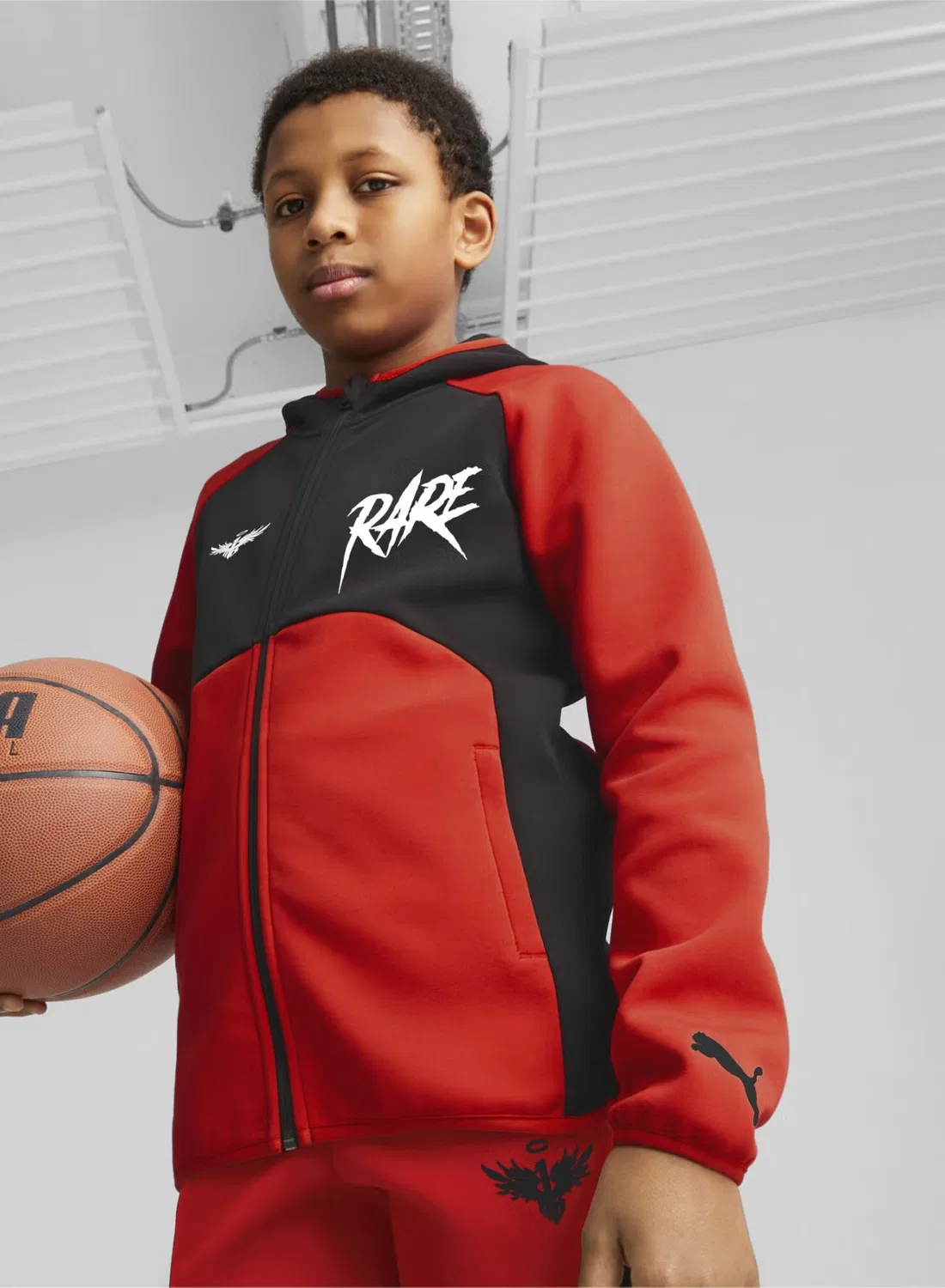 Худи на молнии с капюшоном Melo Dime Puma, красный
