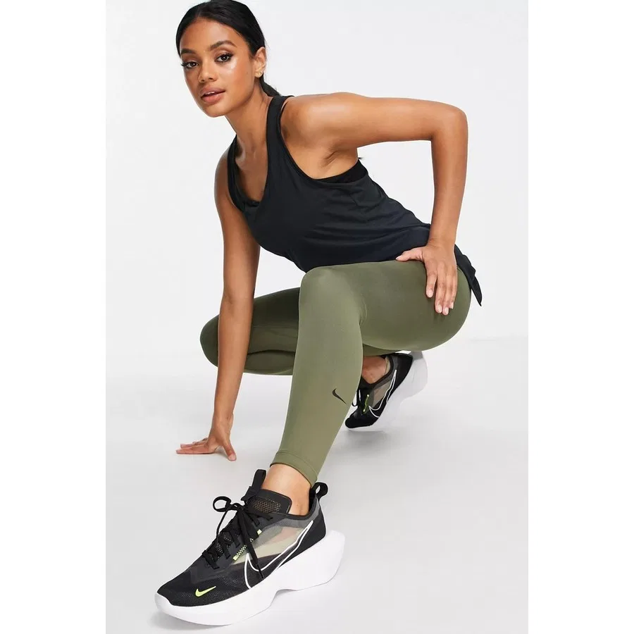 Женские леггинсы для тренировок с принтом, модель One Performance Training Dri-Fit, Nike, Зеленый — фото 4