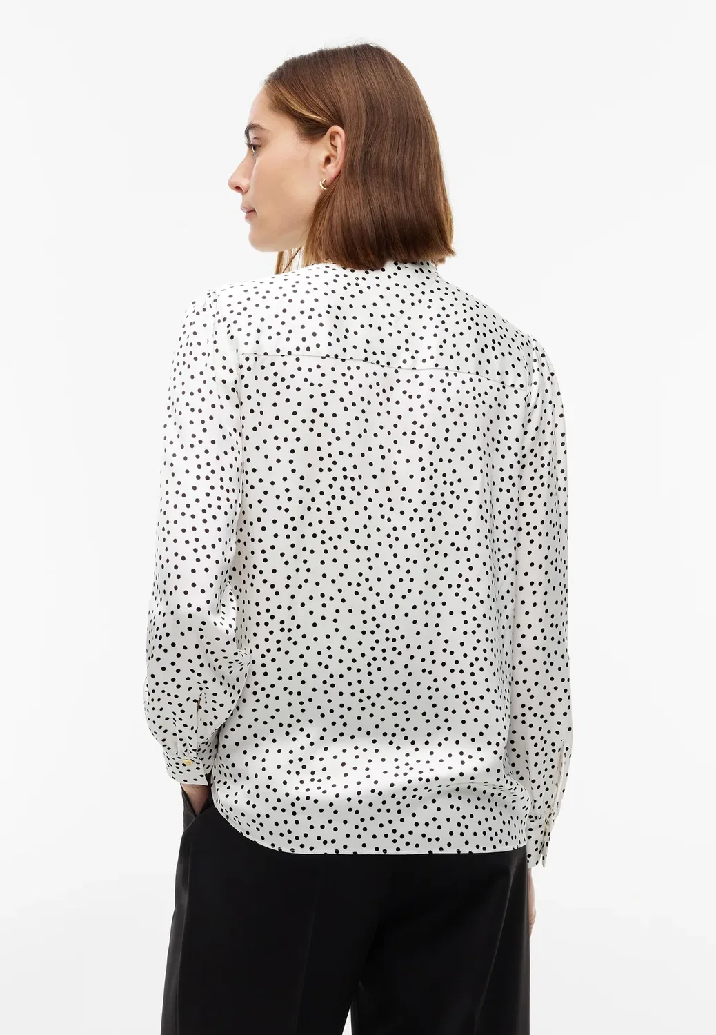 Блузка с бантом - блузка Tommy Hilfiger, White Base Pois — фото 3