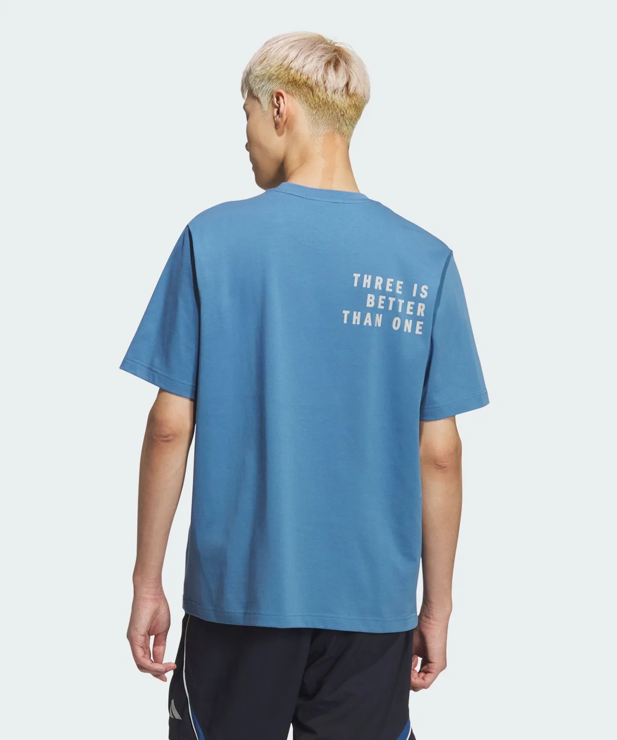 Мужская футболка с коротким рукавом, свободного кроя, Brand Love Adidas, Blue — фото 2