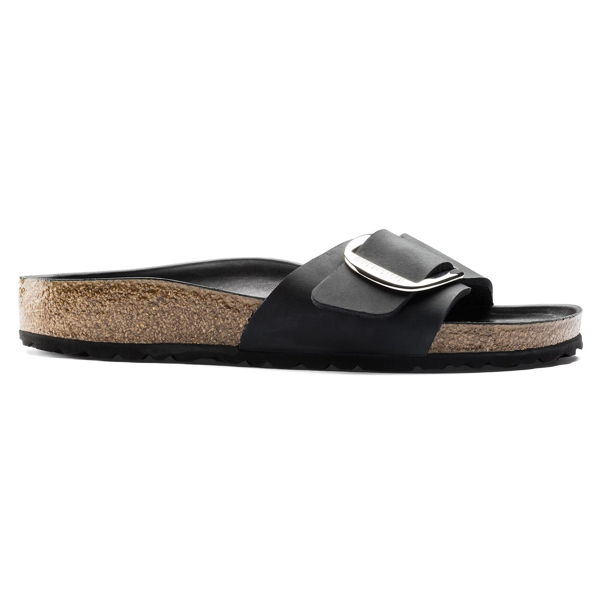 Сандалии Birkenstock Madrid Big Buckle Natural Leather Oiled, черный