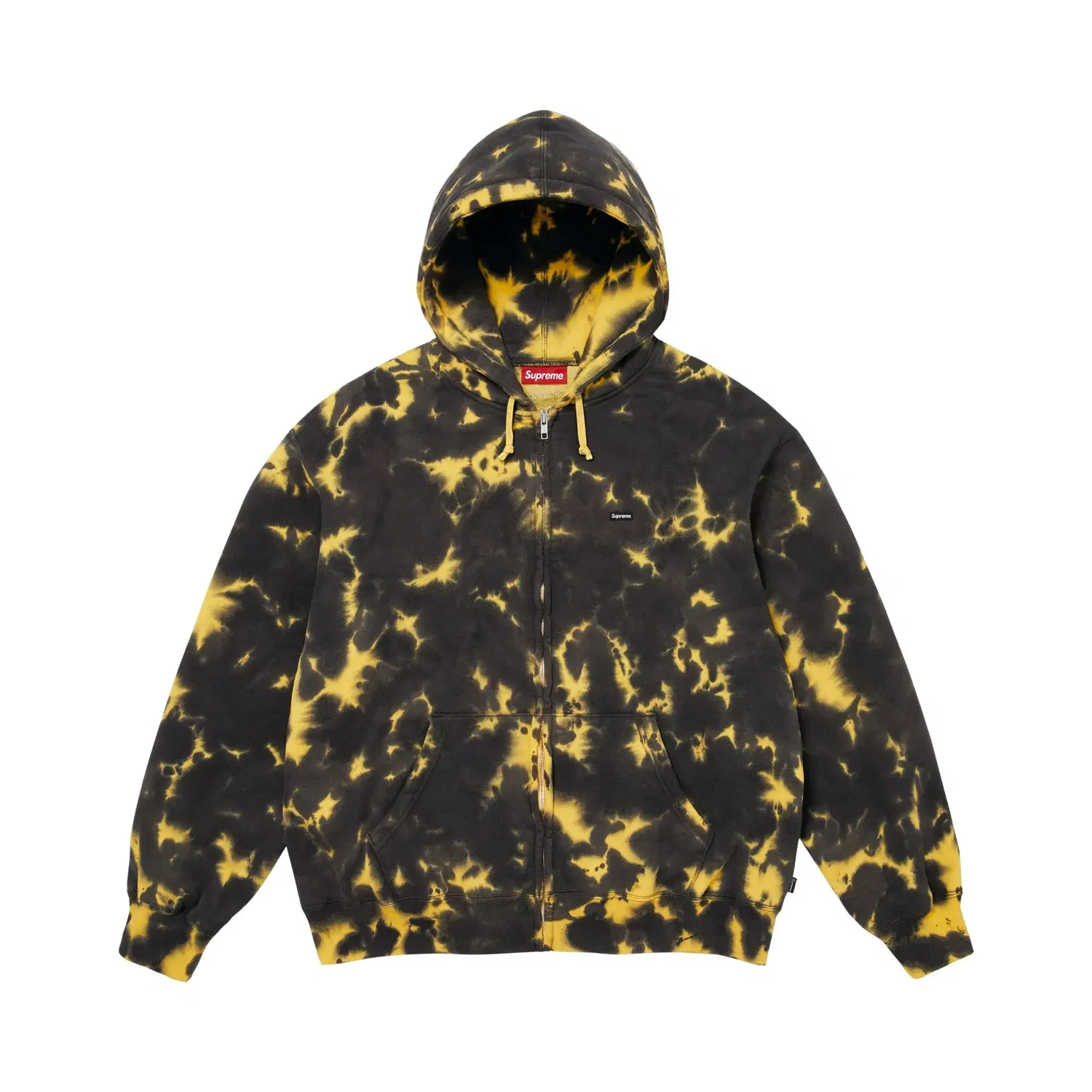 Свитшот с капюшоном на молнии с принтом Tie Dye Supreme, Green