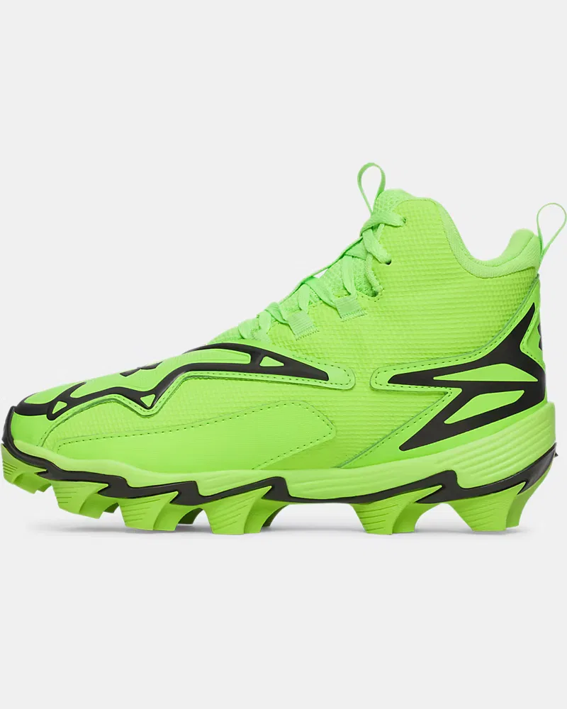 Детские бейсбольные шиповки с амортизацией EVA UA Harper 11 RM Jr. UnderArmour, Hyper Green/Black — фото 2