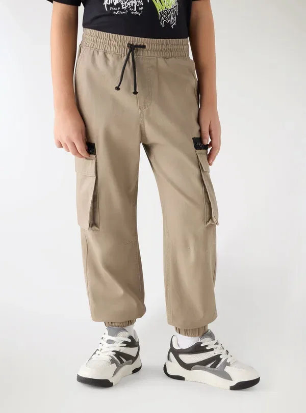 Брюки джинсовые Cargo trousers Terranova, Tabacco, табачный — фото 2