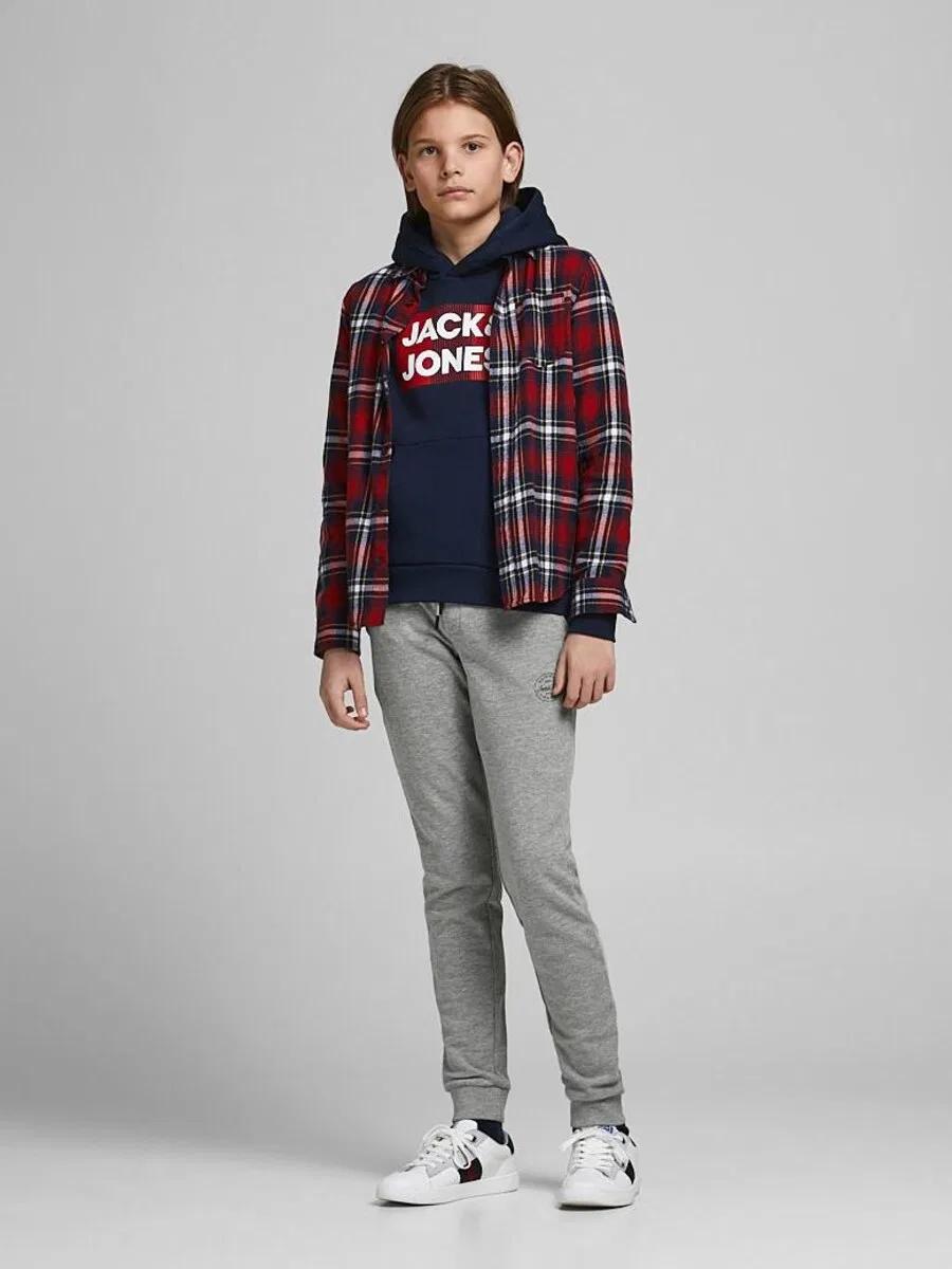 Детские зауженные брюки 'JJGordon JJShark' в серо-пятнистом цвете Jack & Jones Junior — фото 3