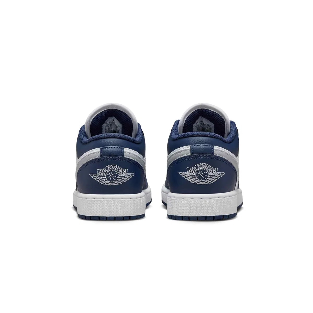Детские кроссовки для мальчиков Air Jordan 1 Low NIKE, White Grey Wolf Navy Blue Midnight — фото 3