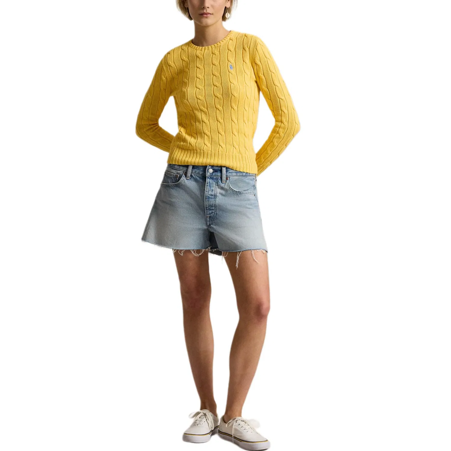 Женский вязаный свитер Slim Fit Polo Ralph Lauren, Yellow — фото 4