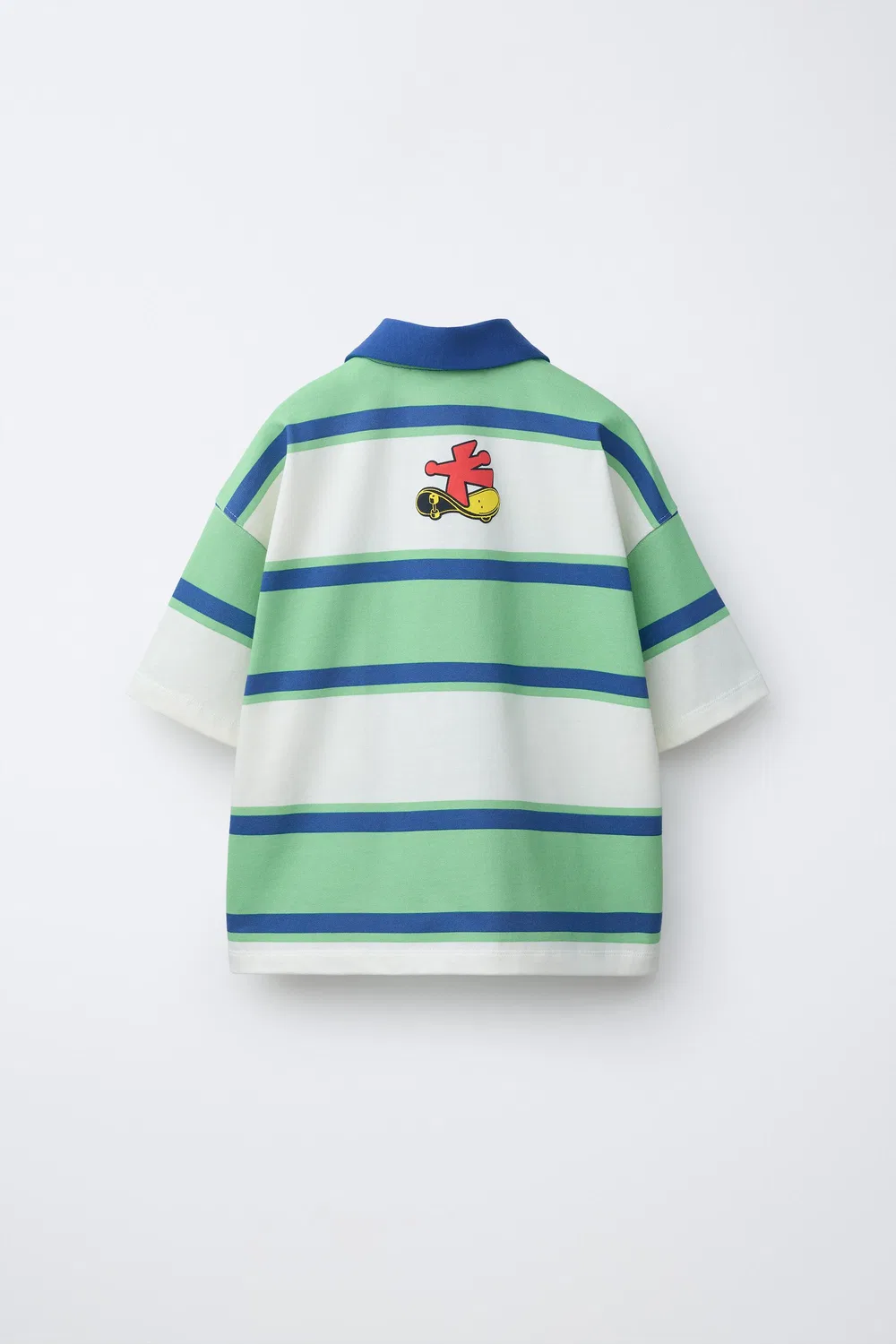 Полосатая рубашка-поло для скейтбординга ZARA, Striped — фото 2