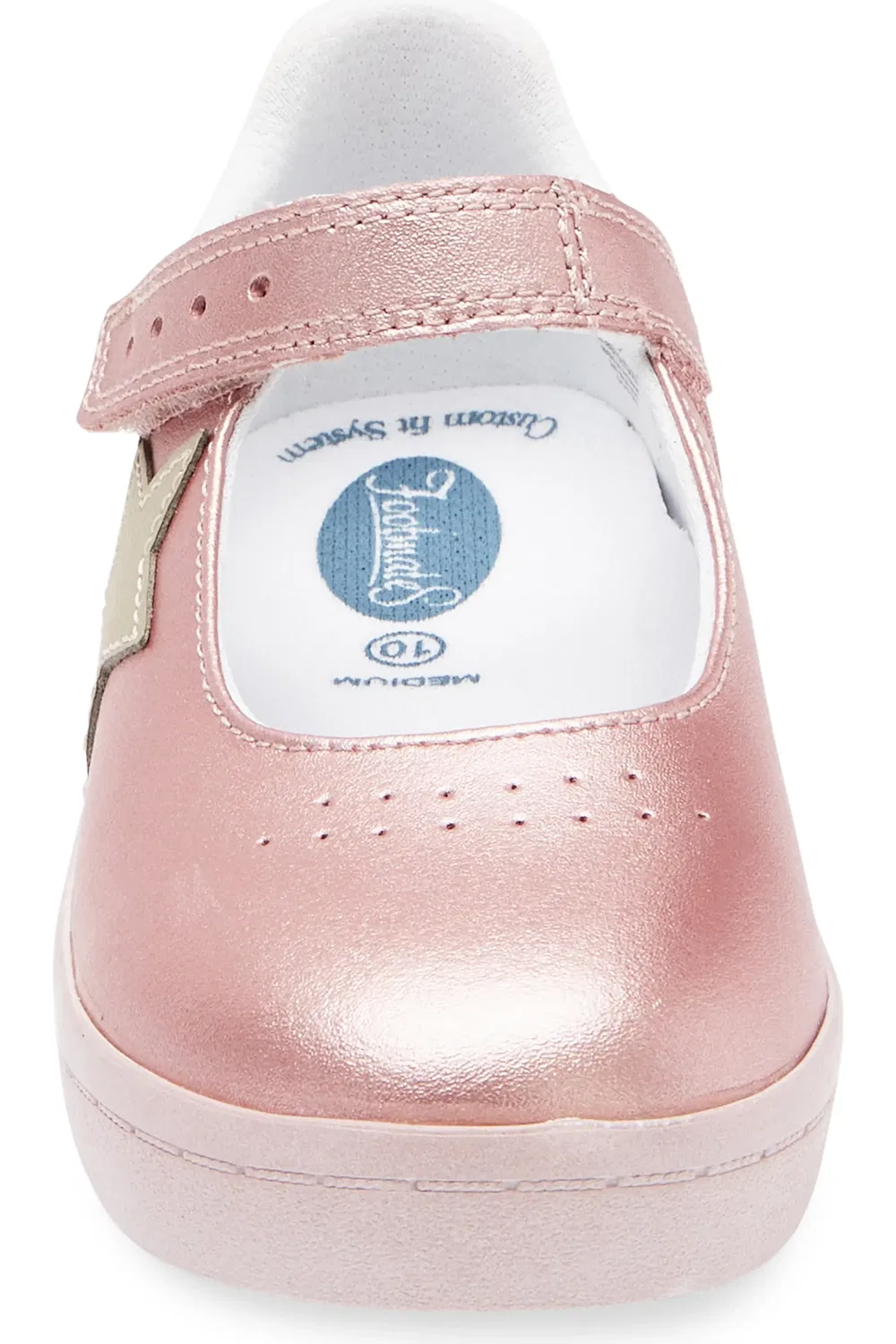 Детские кеды с металлической звездой Mary Jane Footmates, Rose/Gold — фото 4