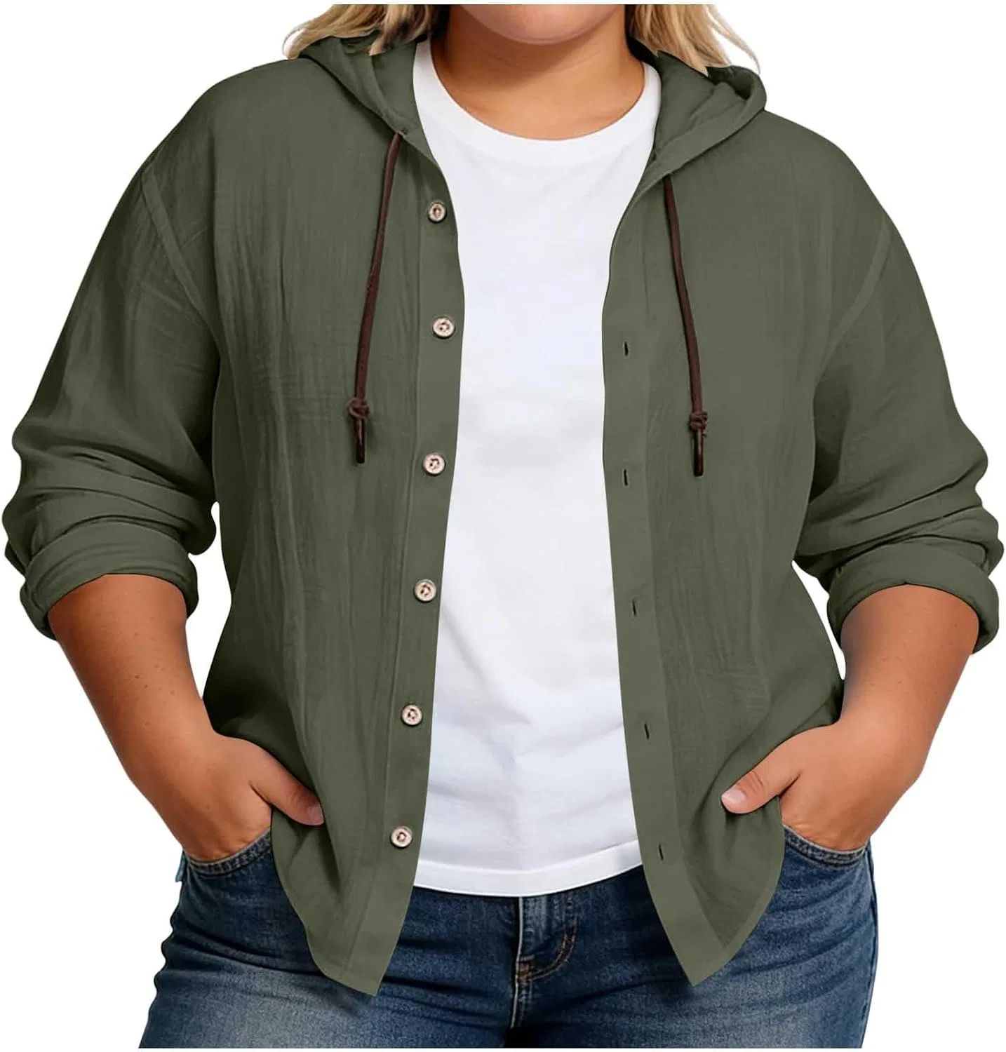 Женская свободная худи-кардиган с капюшоном paThez, Army Green
