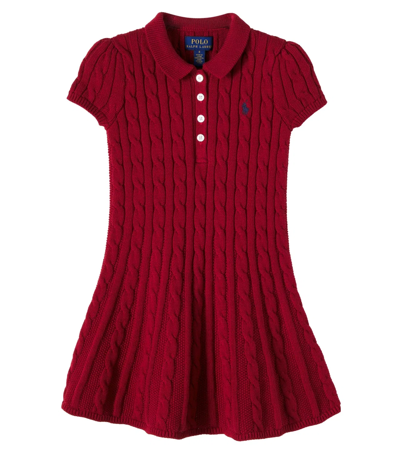 Платье-поло хлопковое Polo Ralph Lauren Kids, красный